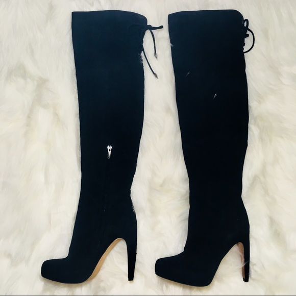 * Sam Eldeman Kalya OTK boots black sz 6 - Picture 2 of 8